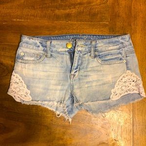American Eagle Jean Shorts with Lace - Stretch, Size 2